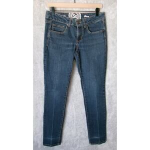 SO Skinny Denim Jeans Womans Juniors Size 9 Dark Blue Wash Stretch Kohls